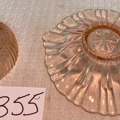 2 Anchor Hocking Pink Depression Glass