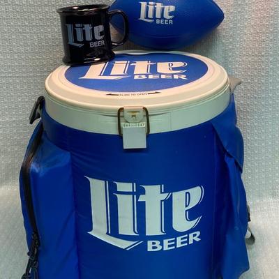 Vintage Lite Beer Cooler, Mug and Football