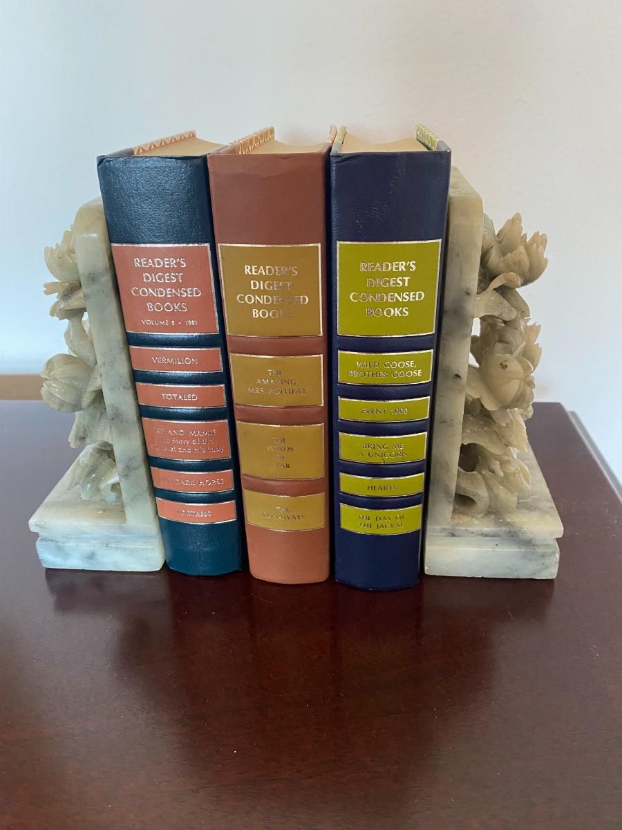 Pair of vintage soapstone bookends