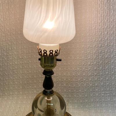 14â€ Tall Vintage Art Deco Glass Ball Lamp