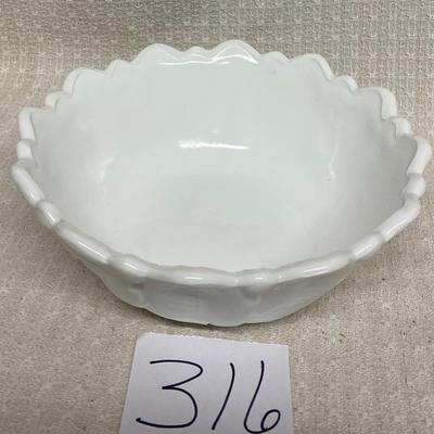 Indiana Style Milk Glass Footed Bowl