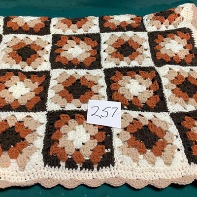 Brown and Cream Afghan 52â€x 40â€