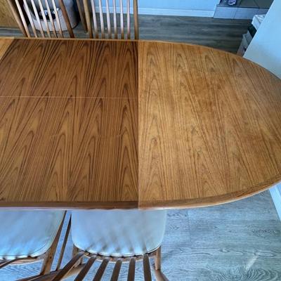 Skovby Danish Teak Vintage Contemporary Modern Expandable Oval Dining Table with Chairs 100â€ x 42â€
