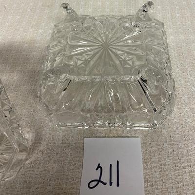 Vintage Crystal Footed Dish W/Lid