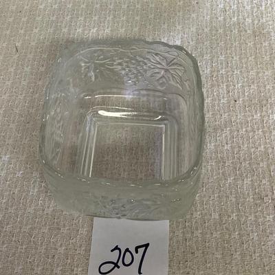 Anchor Hocking Square Footed Glass Bowl