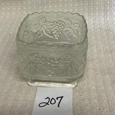 Anchor Hocking Square Footed Glass Bowl
