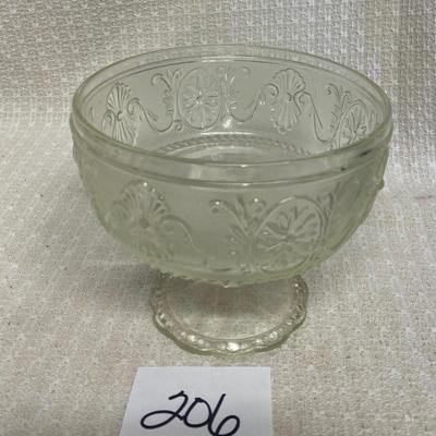 Vintage Indiana Glass Daisy Medallion Compote Pedestal Bowl