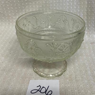 Vintage Indiana Glass Daisy Medallion Compote Pedestal Bowl