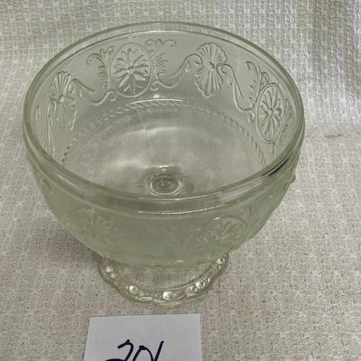 Vintage Indiana Glass Daisy Medallion Compote Pedestal Bowl