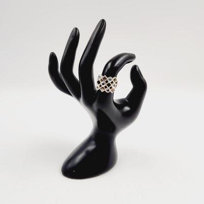 .925 SILVER MULTI COLORED STONE RING SIZE 7