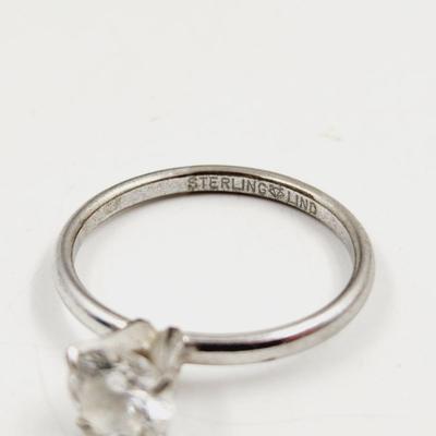 . 925 SILVER STERLING CZ STONE RING SIZE 7.75