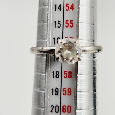 . 925 SILVER STERLING CZ STONE RING SIZE 7.75