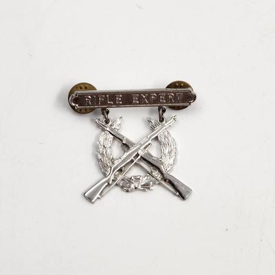 STERLING SILVER MILITARY RIFLE EXPERT PIN