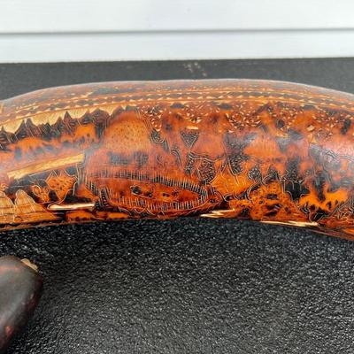 Carved Native American Gourd Art Musical Instrument
