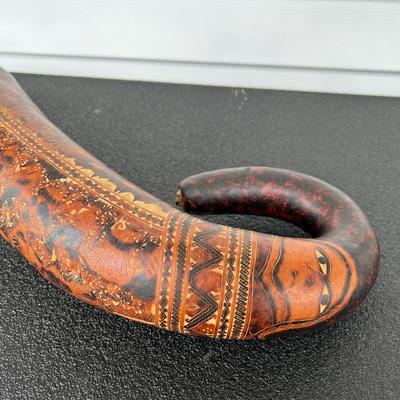 Carved Native American Gourd Art Musical Instrument