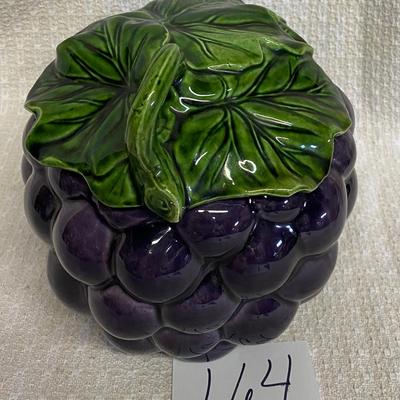 Beautiful Pottery Grape Cookie Jar