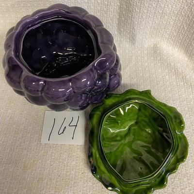 Beautiful Pottery Grape Cookie Jar