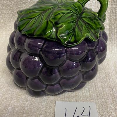 Beautiful Pottery Grape Cookie Jar