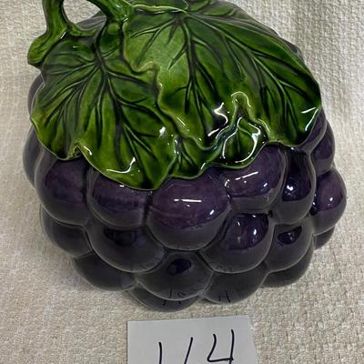 Beautiful Pottery Grape Cookie Jar