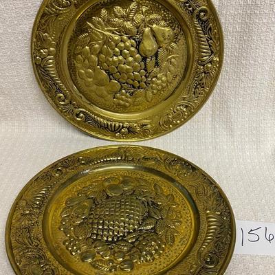 Vintage Brass 4â€ Fruit Wall Plates