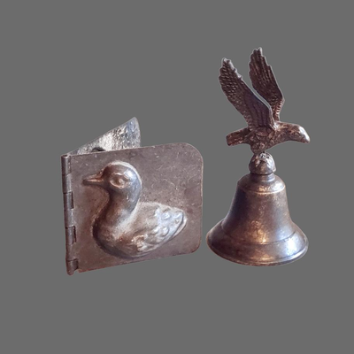 Vintage Metal Eagle Bell & Duck Soap Mold