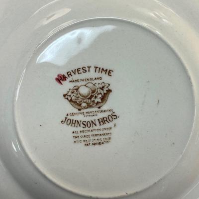 3 Johnson Bros Harvest Time Fruit Pattern Teacup and Saucer Sets