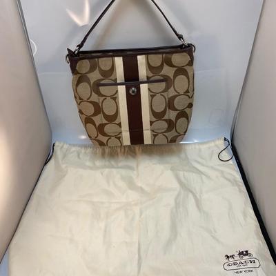Coach Classic Pattern Handbag Purse with Dust Cover Storage Bag