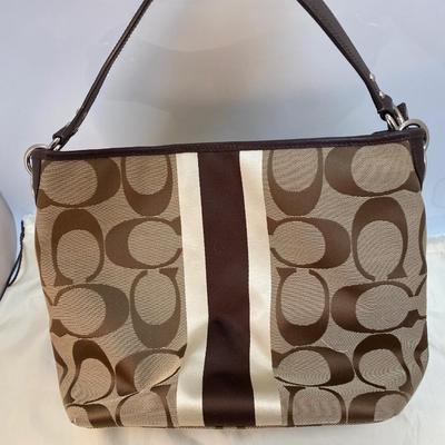 Coach Classic Pattern Handbag Purse with Dust Cover Storage Bag