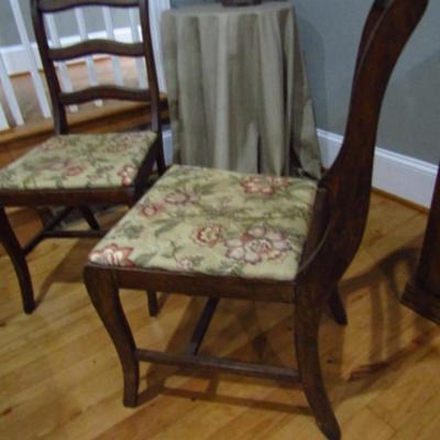 Pair of Wooden Ladder Back Chairs