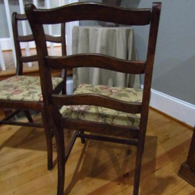 Pair of Wooden Ladder Back Chairs
