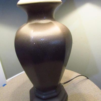 Painted Ceramic Table Top Accent Lamp with Shade