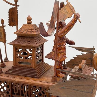 HandCarved Wood Oriental Ship ~ *Read Details