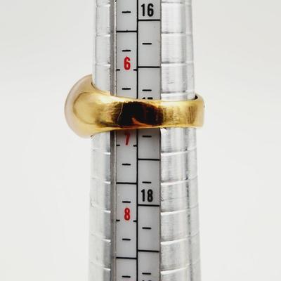 STUNNING 14K GE GOLD W/ CZ & STONE RING SIZE 7.75