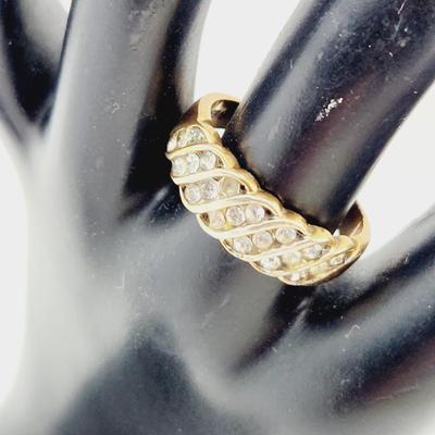 BEAUTIFUL 18KT GP NATURAL STONE RING SIZE 8