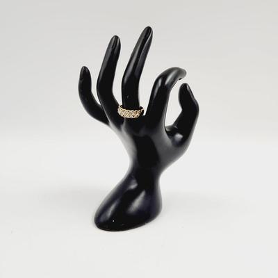 BEAUTIFUL 18KT GP NATURAL STONE RING SIZE 8