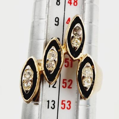 STUNNING ANTIQUE 12 KT KGE GOLD RING W/ STONES SIZE 6