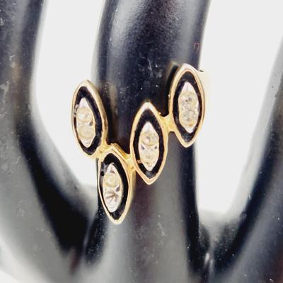 STUNNING ANTIQUE 12 KT KGE GOLD RING W/ STONES SIZE 6