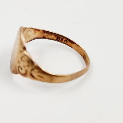 ANTIQUE ETCHED 10K GOLD RING SIZE 5