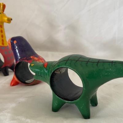 Vintage Bonomo Wood Animal Napkin Holders
