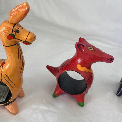 Vintage Bonomo Wood Animal Napkin Holders