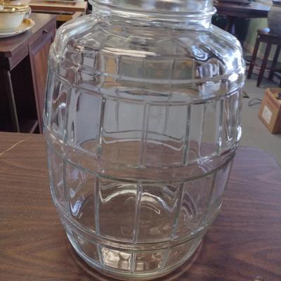 Large Glass Barrel Pickle Jar