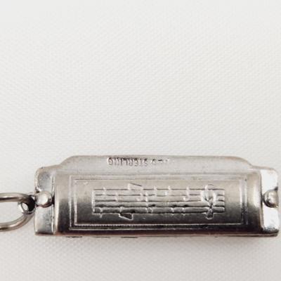 P&B STERLING HARMONICA CHARM
