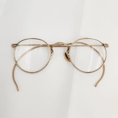 ANTIQUE 12K GF ROUND ENDED EYE GLASSES