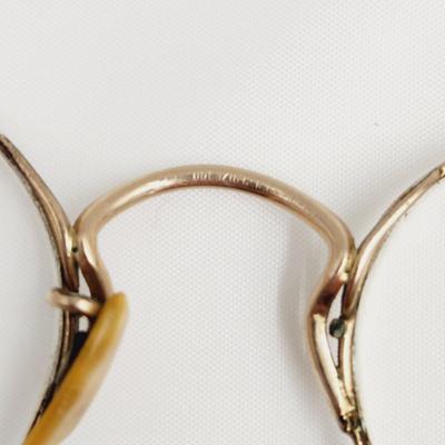 ANTIQUE 12K GF ROUND ENDED EYE GLASSES
