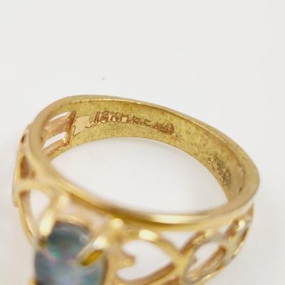 FANTASTIC 18K HGE GOLD OPAL RING SIZE 5