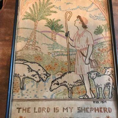 framed embroidery The lord is my Sheppard