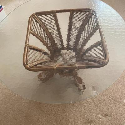 Retro rattan coffee table