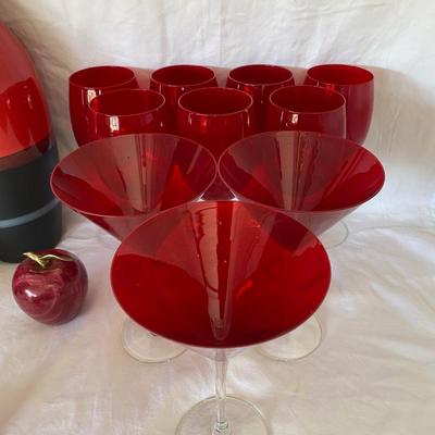 The Red Glass and Home Decor Lot