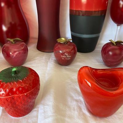 The Red Glass and Home Decor Lot