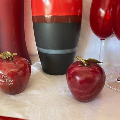 The Red Glass and Home Decor Lot
